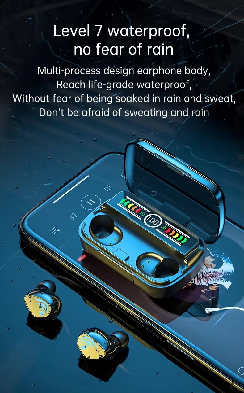 AKCOME 5.3 Wireless Earbuds with Advanced Biological Dashboard – High-Quality HD Sound