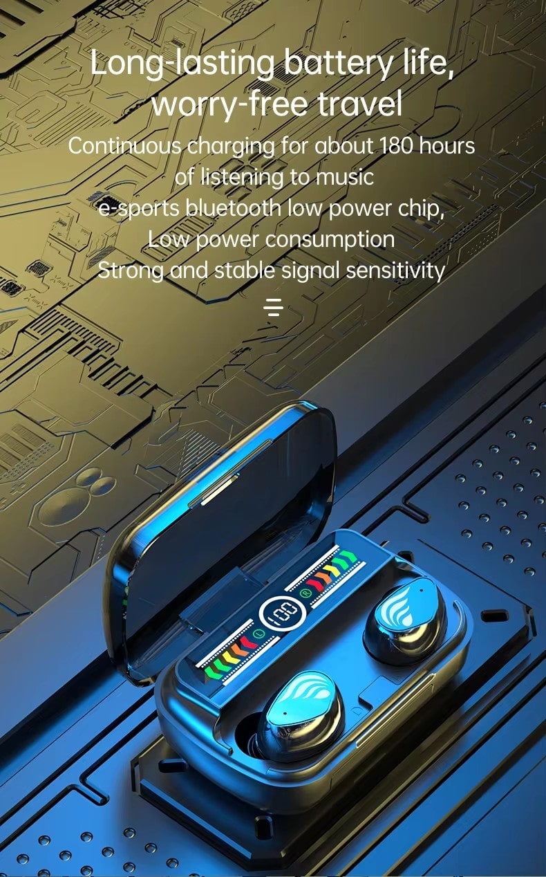 AKCOME 5.3 Wireless Earbuds with Advanced Biological Dashboard – High-Quality HD Sound