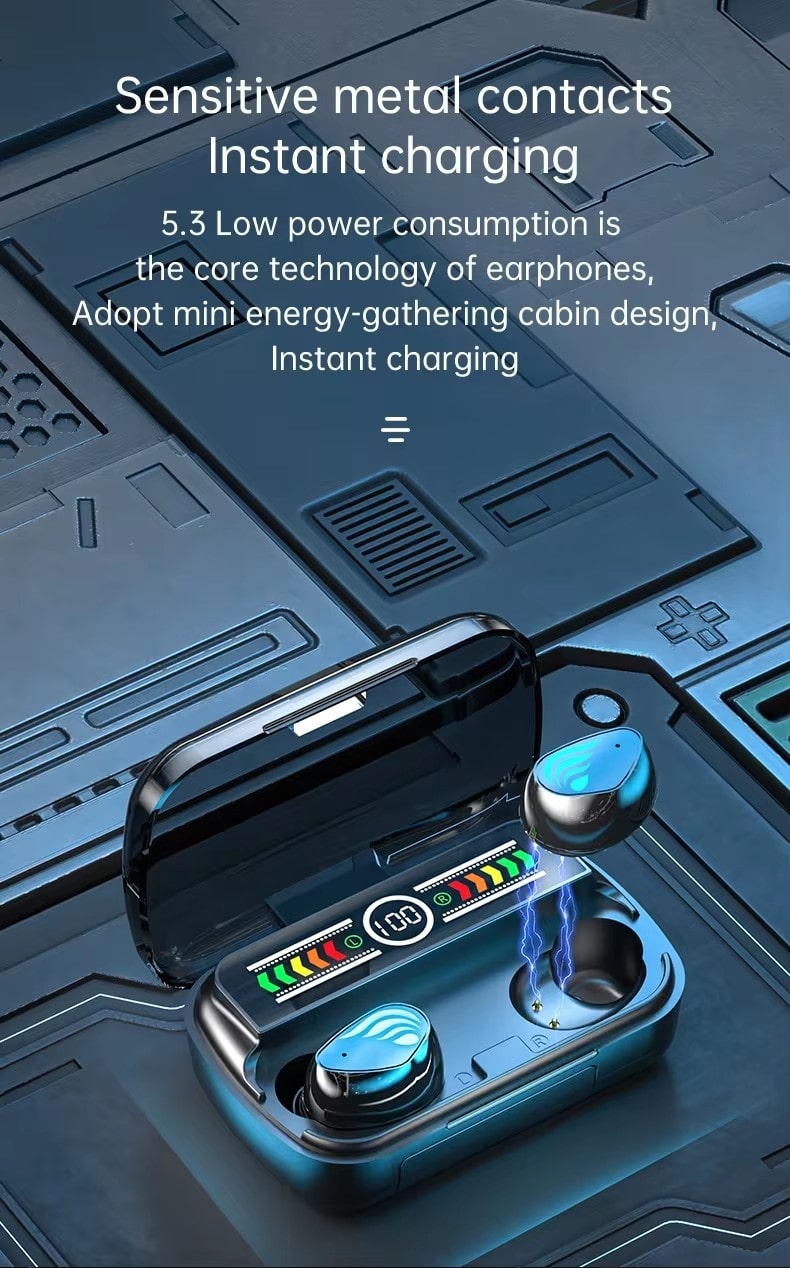 AKCOME 5.3 Wireless Earbuds with Advanced Biological Dashboard – High-Quality HD Sound