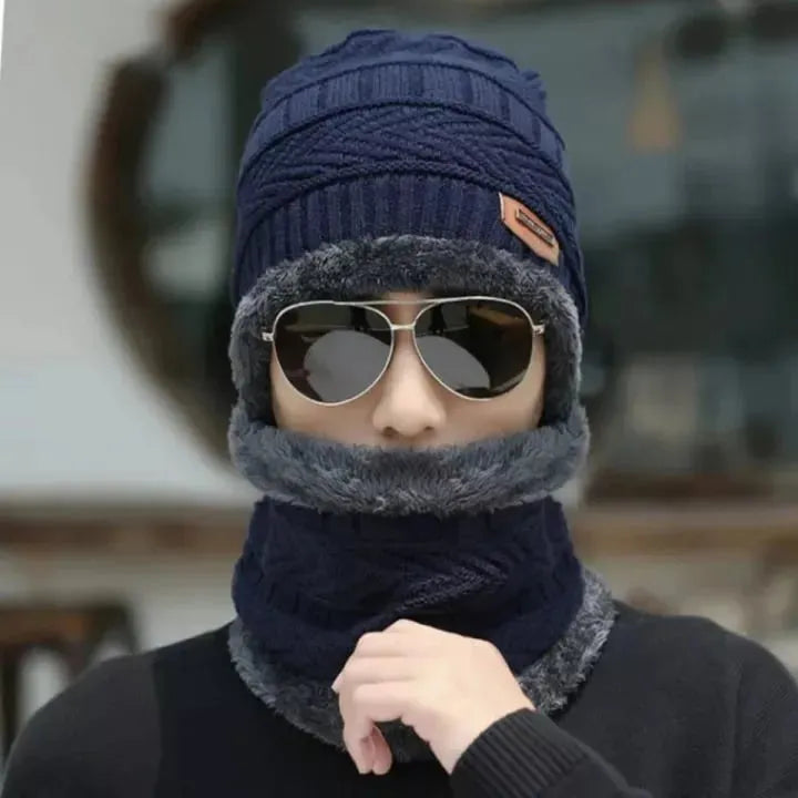 🧣❄️ Winter Beanie Cap & Neck Warmer Set – Soft Thermal Protection for Cold Weather Comfort  🔥