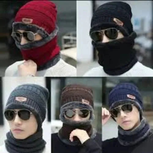 🧣❄️ Winter Beanie Cap & Neck Warmer Set – Soft Thermal Protection for Cold Weather Comfort  🔥