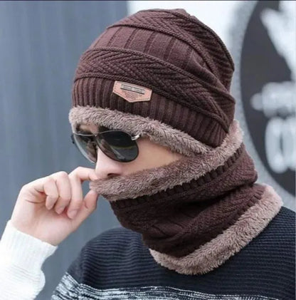 🧣❄️ Winter Beanie Cap & Neck Warmer Set – Soft Thermal Protection for Cold Weather Comfort  🔥