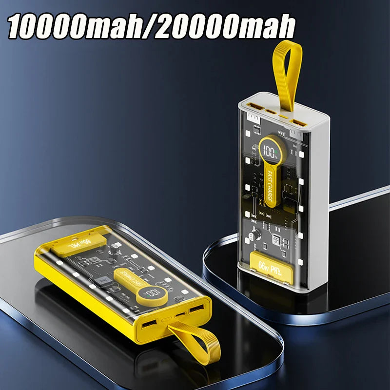⚡🔋 120W Transparent Power Bank – Ultra Fast Charge with LED Battery Display & Multi-Device Support