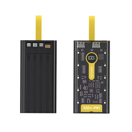 ⚡🔋 120W Transparent Power Bank – Ultra Fast Charge with LED Battery Display & Multi-Device Support
