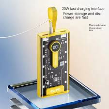 ⚡🔋 120W Transparent Power Bank – Ultra Fast Charge with LED Battery Display & Multi-Device Support