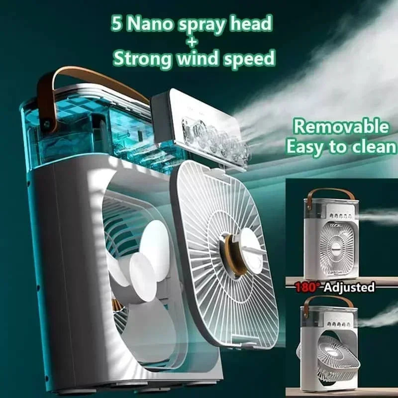 ❄️ 2-in-1 Mist Spray Fan — Portable Cooling with Water Mist & 3 Speed Modes