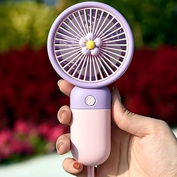 🌸 Flower Mini Fan — Cute Handheld Rechargeable Fan | 3 Speeds | USB Charging | For Girls & Kids
