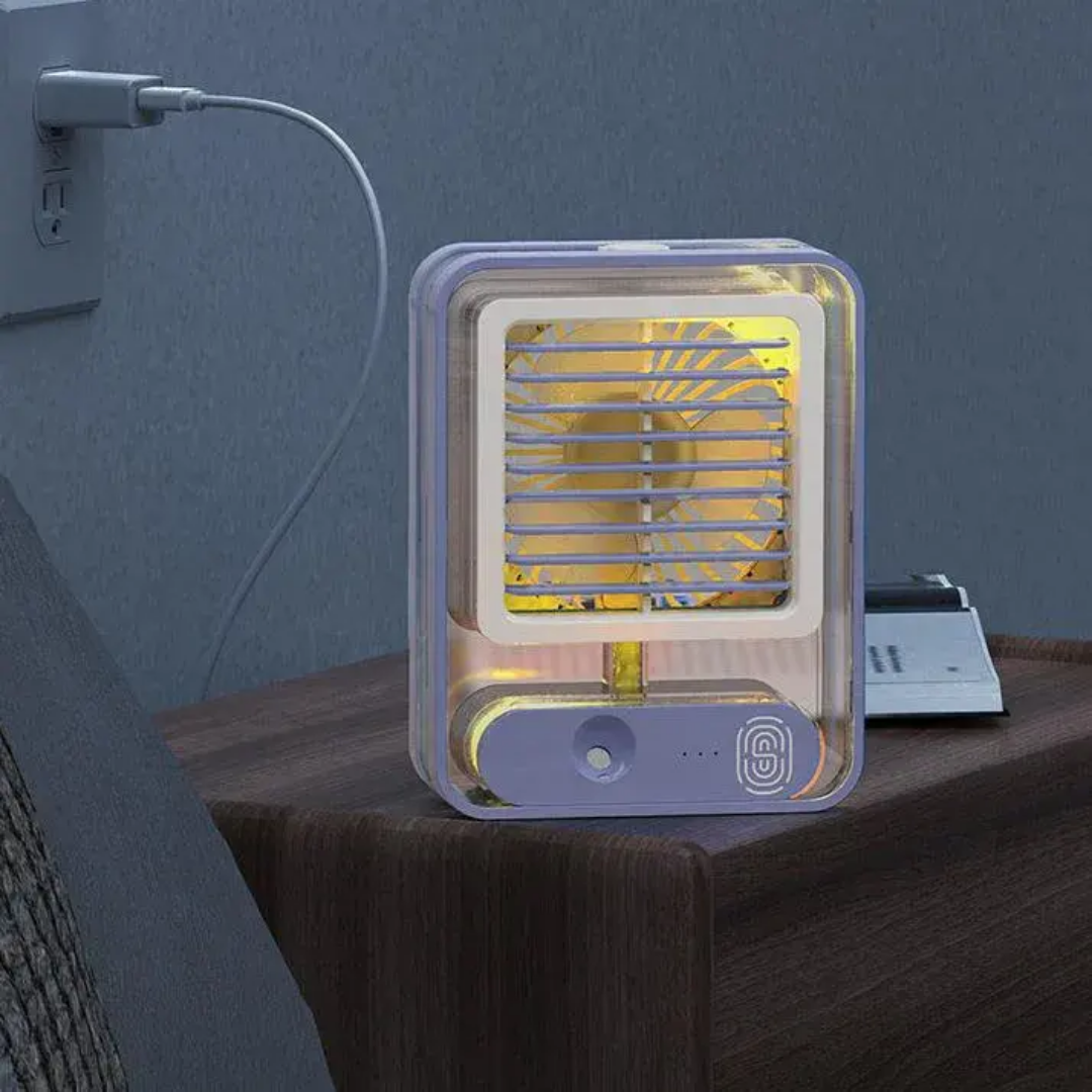 2-in-1 Mini Mist Fan & Air Cooler – Portable Cooling with Mist Spray