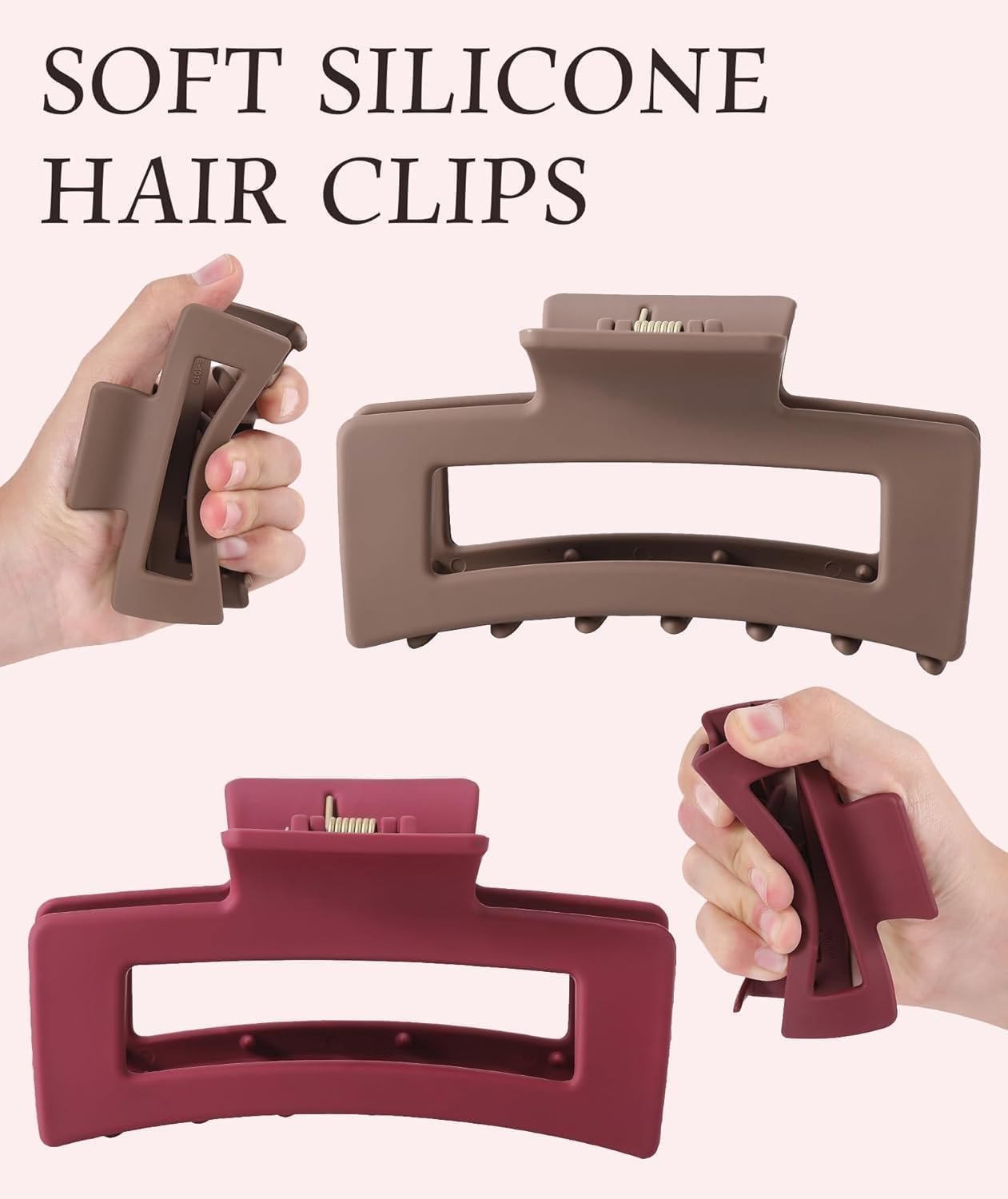 🔥 6-Pack Ultra Soft Silicone Claw Clips – No Slip, No Break, All-Day Strong Hold 💁‍♀️✨