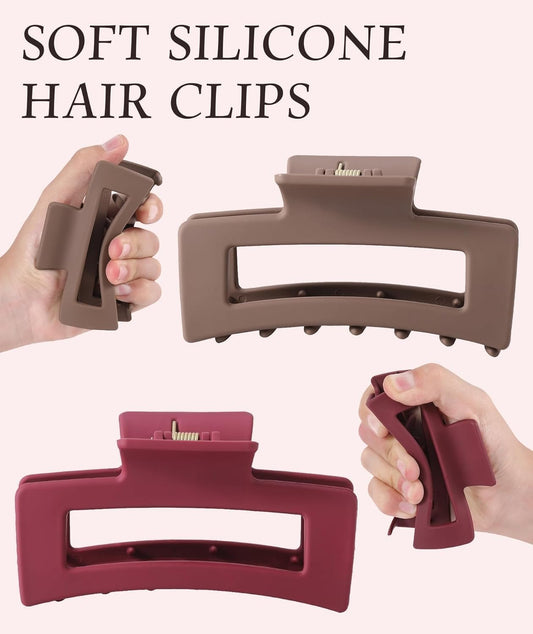 🔥 6-Pack Ultra Soft Silicone Claw Clips – No Slip, No Break, All-Day Strong Hold 💁‍♀️✨