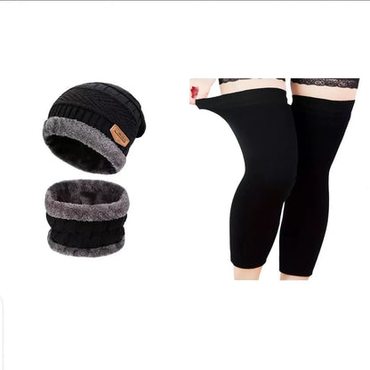 🔥 WINTER RELIEF COMBO – Wool Warm Cap + Neck Warmer + Imported Woolen Knee Warmers ❄️