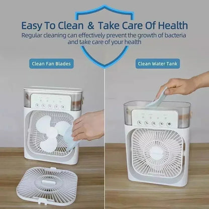 ❄️ 2-in-1 Mist Spray Fan — Portable Cooling with Water Mist & 3 Speed Modes