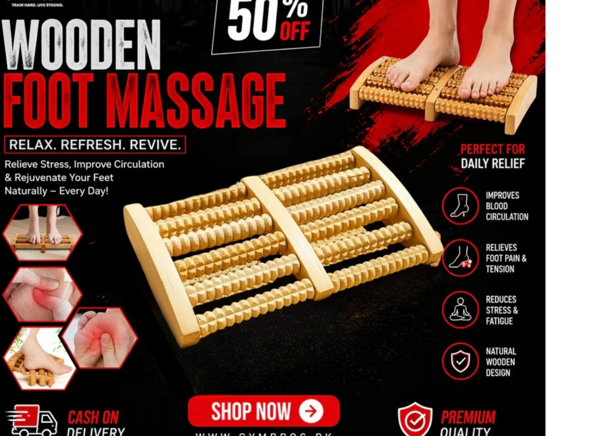 Wooden Foot Massager Roller | Relaxing Foot Massage Tool for Stress Relief, Circulation & Daily Comfort