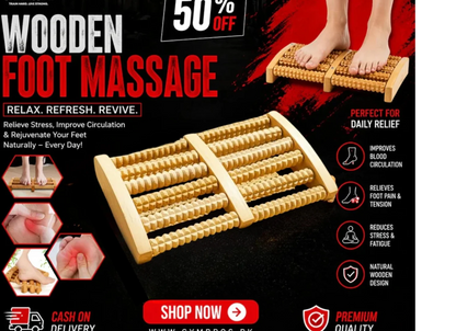 Wooden Foot Massager Roller | Relaxing Foot Massage Tool for Stress Relief, Circulation & Daily Comfort